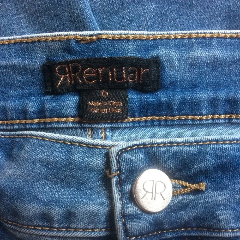 Renuar Denim Bermuda Classic High Rise Shorts Size 6 - Picture 3 of 6
